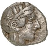 Head of Athena right / Owl standing right. SNG Cop. 31. VF+, rough surfaces