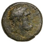 Bust of Herakles right / double headed axe. RPC I 2379. RR! XF