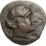 Bust of Amazon Kyme / Horse. BMC 70. VF/F, interesting countermark on obverse