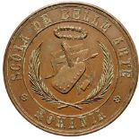 Honoris Causa Medal 1887 attributed to Mr. A. Niculescu for architecture projects, Bronze (52 mm,
