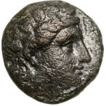 Head of Dionysos right / Bunch of grapes. SNG Cop. 256-257. VF