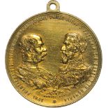 Medal 1896, signed by Carniol Fiul, with original suspension loop, gilt Bronze (33 mm, 13.70 g).