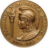 65 Years from the Founding of the Republic - 80 Years of Romanian Numismatic Society. Medal 1983,