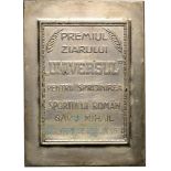 For Sports Dedicated to Savu Mihail for the Participarion in the Berlin Olympics .Plaquette 1936,