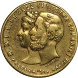 Medal 1881, signed by Carpati, Copper gilt (25mm, 5.20 g). VF