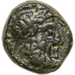 Head of Zeus right / lion to left. SNG France 1439. R! VF+, dark patina
