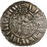 Enthroned king / cross between two lions. Bedoukian 82ff. VF+