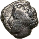 Head of nymph left / bunch of grapes. SNG ANS 529. VF, chipped
