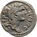 Bust of Demos right / Tyche standing left. SNG v. Aulock 8223. XF