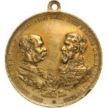 Medal 1896, signed by Carniol Fiul, with original suspension loop, gilt Bronze (33 mm, 14.19 g). XF