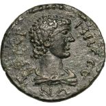 Bust of Hermes right / Apollo standing left. SNG v. Aulock 5347. VF+/F+