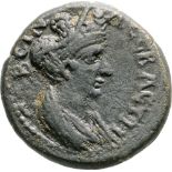 Bust of Sabina right / Demeter standing left. BMC 73. R! VF