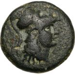 Head of Athena right / Pomegranate. SNG v. Aulock 4804. VF