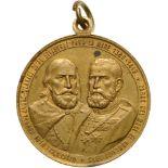 Medal 1913, signed F. Saraga- Kissing, original suspension loop, Bronze (30 mm, 14.62 g). XF