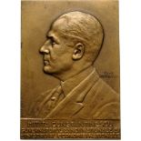 Uniface plaquette 1939, signed by G. Stanescu, Bronze (63x90 mm, 175.56 g). R! XF+