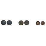 Silver (2x), Copper (1x): 5 Soldi 1813 M, Centesimo 1809 B, 10 Centesimi 1811 M. (3) VFVF+