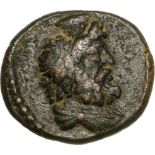 Bust of Serapis right / Isis standing left. SNG v. Aulock 3623. VF