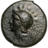 Head of Athena left / Torch in laurel wreath. Weber 5443. VF