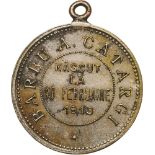 Medal 1913, original suspension loop, silvered Copper (25 mm, 5.92 g). R! XF-