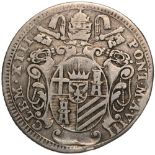 Coat of arms // OBLECTAT / IVSTOS / MISERICOR / DIA / 17 â€“ 65 in wreath. Muntoni 20b. R! VF