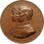 Marriage between Prince Ferdinand of Romania and Princess Mary of Great Britain and Ireland .Medal