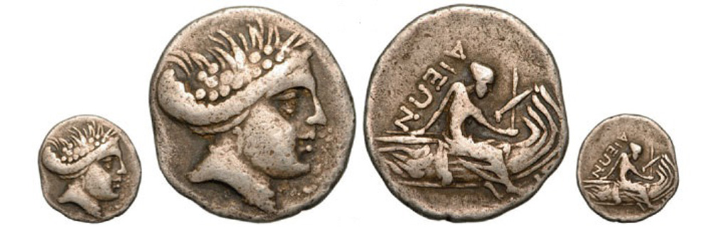 Female head right / Nymph Histiaia. BMC Central Greece 48. VF