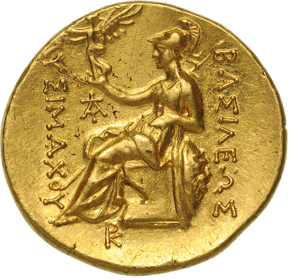 Head of Alexander the Great right / Athena seated left. Thompson 241. XF - Image 2 of 2