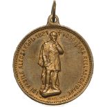 Medal 1905, Inauguration of the statue of Vasile Alecsandri in Iasi, signed F. Saraga, gilt
