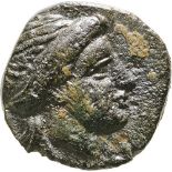 Head of Apollo right / Athena facing. See BMC 5,9 (Diobol). VF