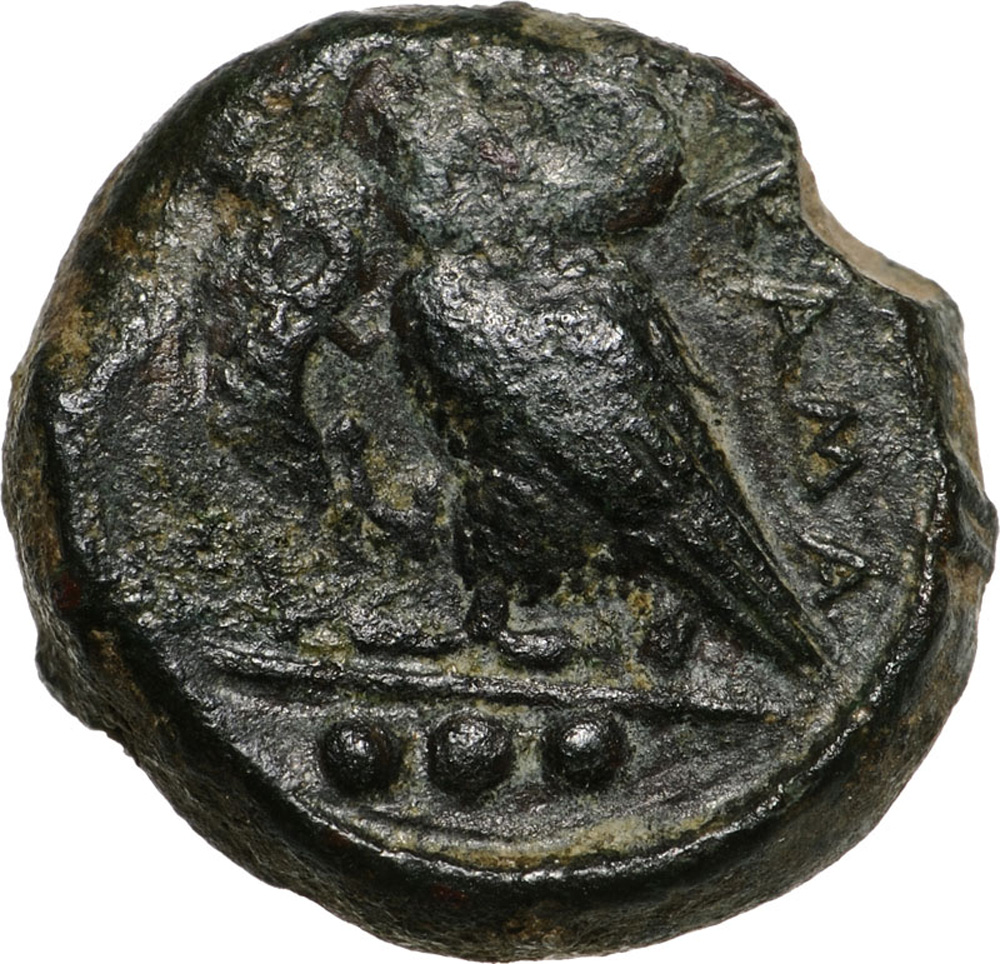 Head of Athena left / Owl grasping lizard. SNG ANS 1230. VF+ - Image 2 of 2