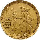 Medal 1922, signed by C. Kristescu, gilt Bronze (56 mm, 77.73 g). R! UNC