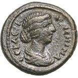 Bust of Crispina right / Apollo standing left. SNG v. Aulock 3096. VF