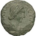 Bust of Plautilla right / tetrastyle temple. SNG BN 2238. VF-