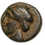 Head of Apollo left / Forepart of a lion right. Ashton 20. R! VF