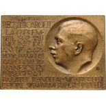 Plaquette 1932, signed Cr. Cc, Bronze (70x50 mm, 101.38 g). R! XF-