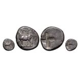 Bull to left / Quadratum Incusum. BMC Thrace 15. VF+