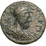 Bust of Solymos right / Legend in aedicula. SNG France 2165. VF