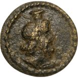 Bust of Serapis right / Dionysos standing left. SNG MÃ¼nchen 495. R! VF