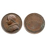 Bronze (32 mm), obverse with portrait of Gregory XVI, reverse with inscription "BENEMERENTI". II