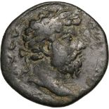 Bust of Marcus Aurelius right / Bust of Men left. SNG v. Aulock 8560. R! VF-