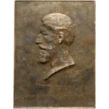 Plaquette 1904, signed by C. Popescu, bronze Silvered (68x50 mm, 102.09 g). XF