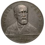 Medal 1936, signed by E.W.Becker, silvered Bronze (60 mm, 89.12 g). XF