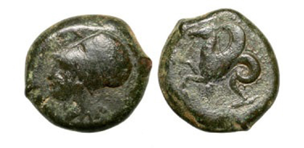 Head of Athena left / Hippocamp. SNG MÃ¼nchen 1138 ff. VF