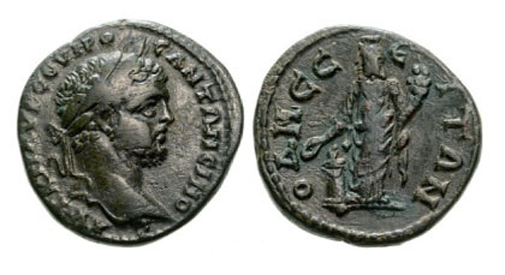 Bust, laureate, right / Serapis standing left, holding patera and cornucopiae. BMC 13f. VF+