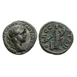 Bust, laureate, right / Serapis standing left, holding patera and cornucopiae. BMC 13f. VF+