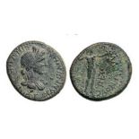 Head of Roma right / Apollo standing right. RPC 1371. VF