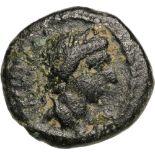 Bust of Traianus right / prow to right. BMC 25. VF