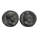 Head of Commodus right / bust of Serapis right. RPC online 6001. R! VF