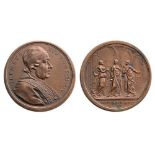 Bronze (39 mm), obverse with portrait of Alexander VII, reverse with 3 muses of arts. Possible later