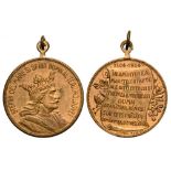 Medal 1904, signed by RadivonÂ­Carniol, original suspension loop, Gilt bronze (30 mm, 9.36 g). XF